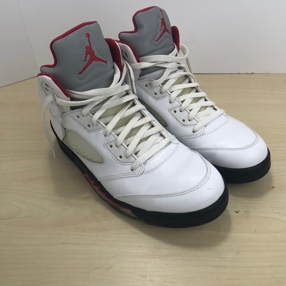 Air Jordan 5 Retro Fire Red Silver Tongue Sz 13 - Picture 9 of 16